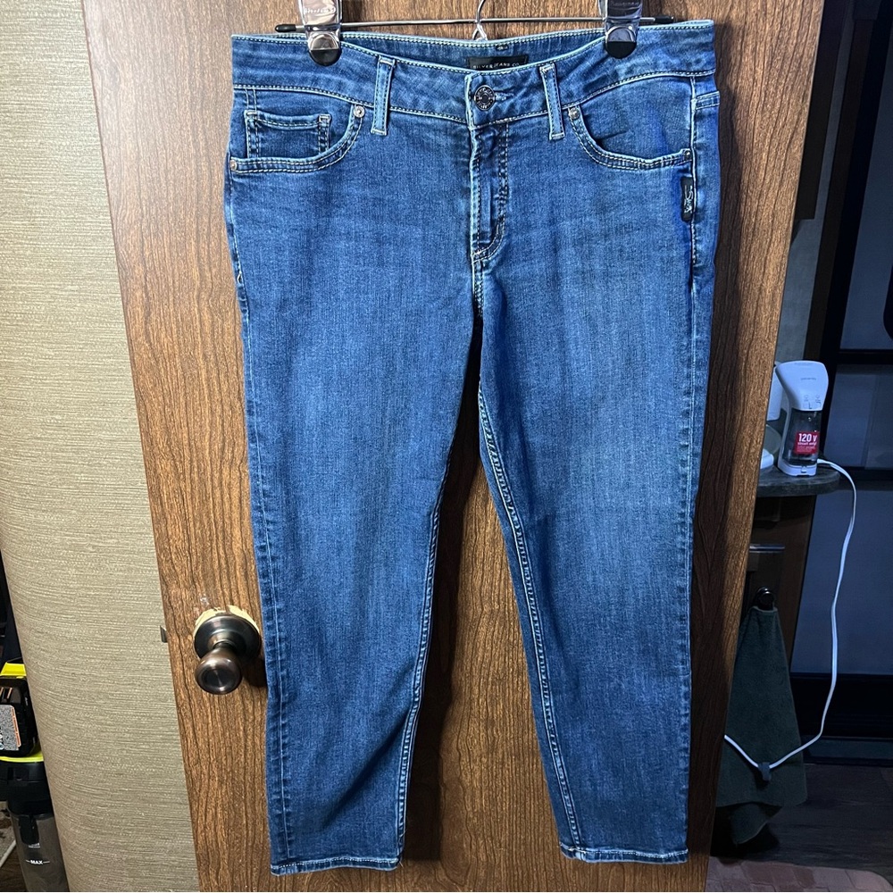 Silver jeans suki skinny crop dark wash size 30 x25 - Picture 11 of 11